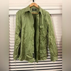 Mens Green Button Down Shirt